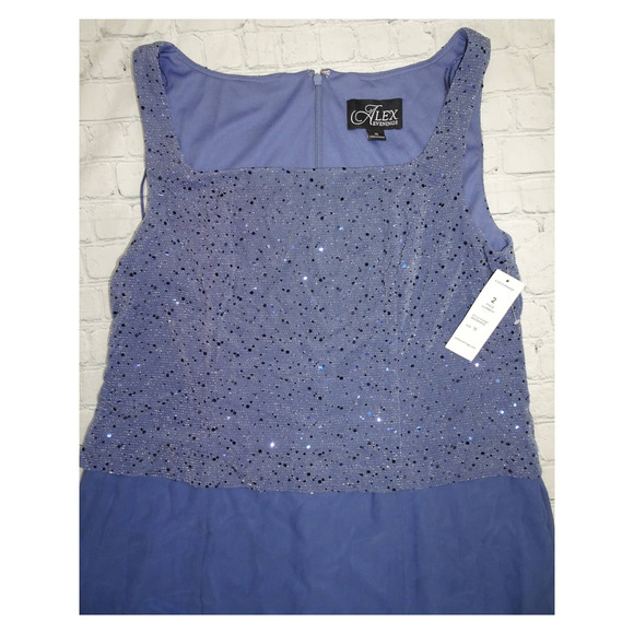 Alex Evenings Dress, Periwinkle, 18, Missing Scarf - Picture 2 of 6